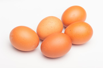 Chicken eggs, raw eggs freshly picked from the farm