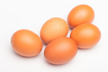 Chicken eggs, raw eggs freshly picked from the farm