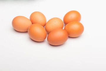 Chicken eggs, raw eggs freshly picked from the farm