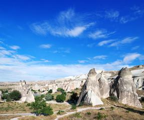 mountain landscape. Cappadocia, Anatolia, Turkey.