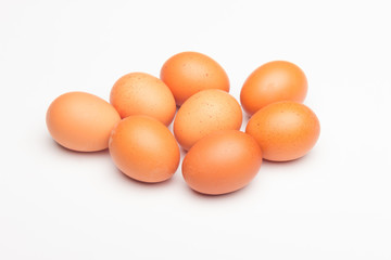 Chicken eggs, raw eggs freshly picked from the farm
