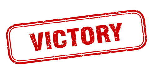 victory stamp. victory square grunge red sign