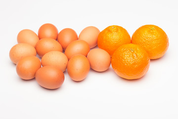 Eggs and tangerine, cholesterol and vitamins