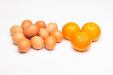 Eggs and tangerine, cholesterol and vitamins