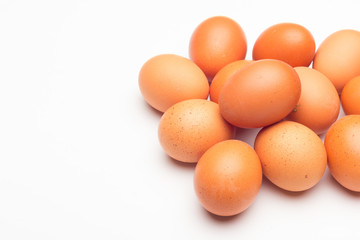 Chicken eggs, raw eggs freshly picked from the farm
