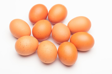 Chicken eggs, raw eggs freshly picked from the farm