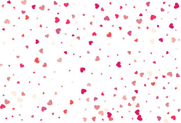 Fototapeta na wymiar Heart confetti of Valentine's petals. Beautiful Confetti Hearts