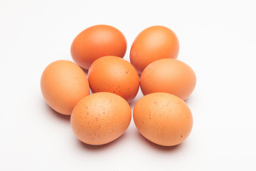 Chicken eggs, raw eggs freshly picked from the farm