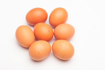 Chicken eggs, raw eggs freshly picked from the farm