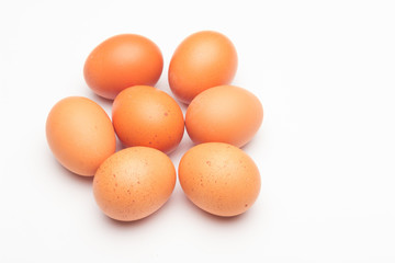 Chicken eggs, raw eggs freshly picked from the farm
