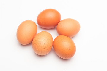 Chicken eggs, raw eggs freshly picked from the farm