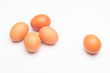 Chicken eggs, raw eggs freshly picked from the farm