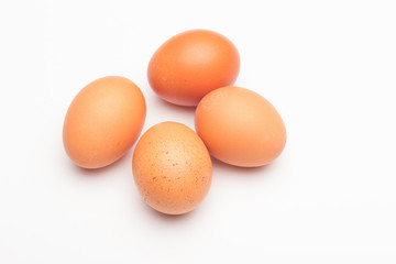 Chicken eggs, raw eggs freshly picked from the farm