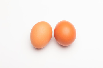 Chicken eggs, raw eggs freshly picked from the farm