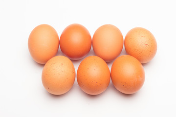 Chicken eggs, raw eggs freshly picked from the farm