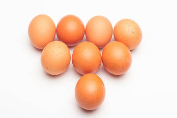 Chicken eggs, raw eggs freshly picked from the farm