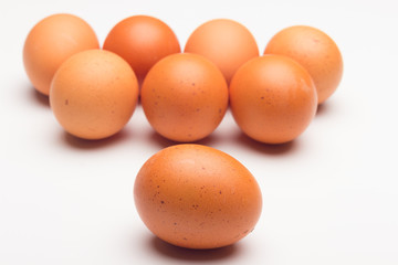 Chicken eggs, raw eggs freshly picked from the farm