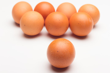 Chicken eggs, raw eggs freshly picked from the farm