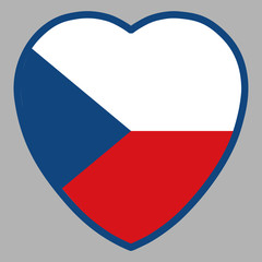 Fototapeta premium Czech Republic Flag In Heart Shape Vector illustration Eps 10.