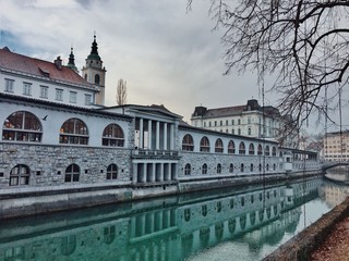 Urban city view of Ljubljana, Slovenia