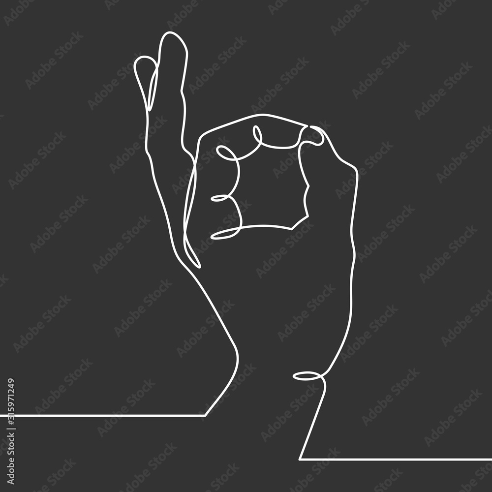 Canvas Prints continuous line drawing of a hand symbol okay.  - Canvas Prints