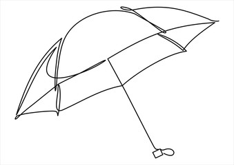 continuous line drawing of umbrella.Accommodation flat vector icon