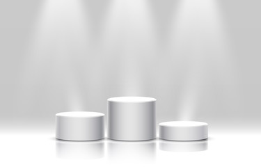 White winners podium for business concepts, Podium set object