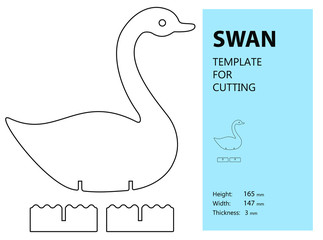 Animal puzzle, laser cutting template, vector illustration