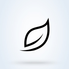 leaf logo line Simple modern icon design illustration.