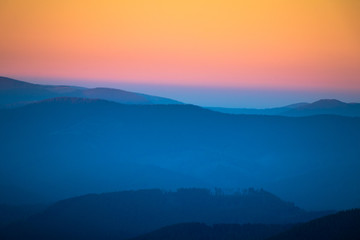 sunset in mountains