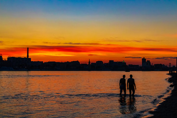 sunset on the beach