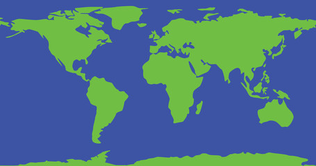Detailed world map vector - the most finest world map graphic in green color.Interesting background