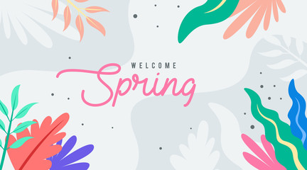 Fototapeta na wymiar Spring background illustration vector. Flowers of spring background
