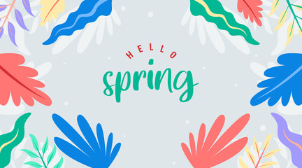 Fototapeta na wymiar Spring background illustration vector. Flowers of spring background