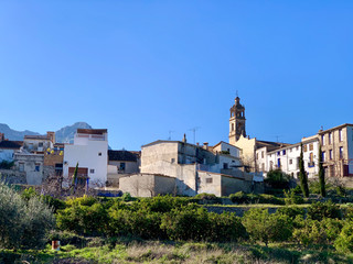 Fototapeta na wymiar Panoramic view of Benialí, a small village in Vall de Gallinera, Alicante, Spain.