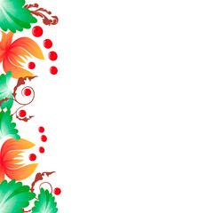 Floral ukrainian vector image. Flower in the style of Petrykivka painting. Isolated element for design..