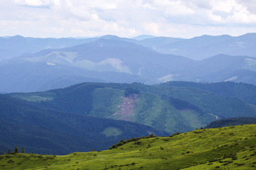 landscape with mountains and clouds