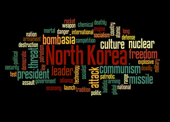 North Korea word cloud concept 3
