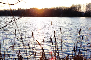 See mit einem Sonnenuntergang