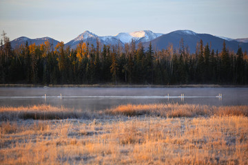 natural landscape with sunrise and sunset