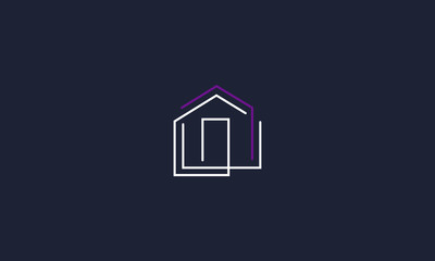A minimal line art symbol of a house 