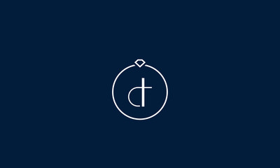 Alphabet letters monogram icon logo D inside a diamond ring 