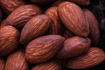 top view almonds