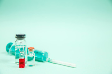 Medical Vaccine vial hypodermic injection treatment disease care