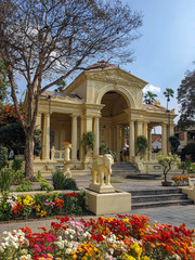 Kathmandu, Nepal - Noember 2019: Garden of Dreams, beautiful green oasis in the heart of the city.