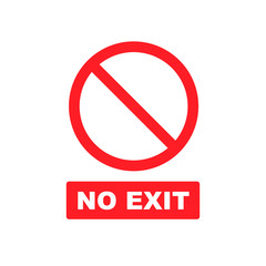 Do not enter,no exit sign flat vector icon isolated on a white background.
