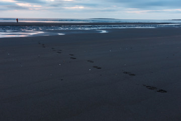 arctic ocean footprint on the north sea beach