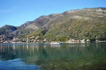 Fototapeta premium a small passenger ship at sea
