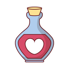 happy valentines day fragance bottle with heart