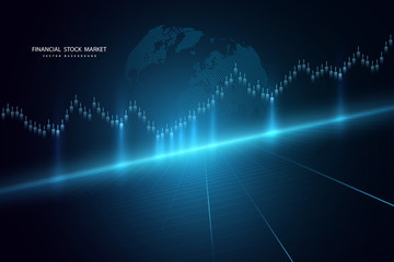 Stock market or forex trading graph in graphic concept .Japanese candles. Abstract finance background. Vector illustration
